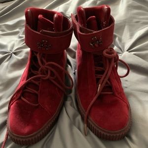 Cute velvet sneakers high tops